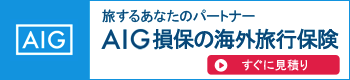 旅するあなたのパートナー AIG損保の海外旅行保険 すぐに見積り